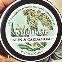 Thumbnail for Mieliksir Miel biologique Huile essentielle Sapin Cardamome Propolis Québec Local